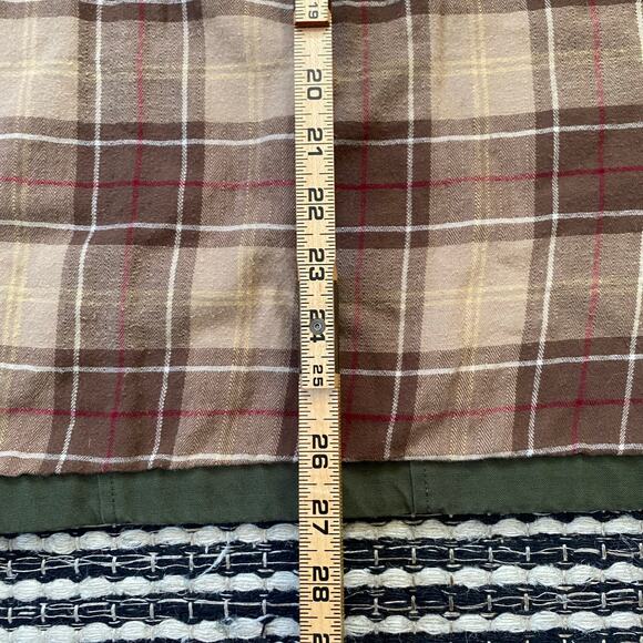 🌿LL Bean Women's Adirondack Green Brown Flannel Lined Barn Coat Jacket S Reg - Picture 7 of 7